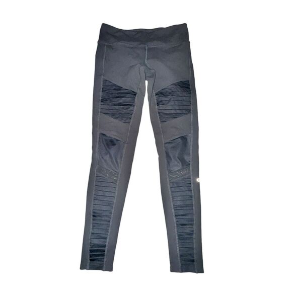 Alo Yoga Pants - Alo Yoga High Waist Moto Leggings Women's Size S Anthracite Glossy Gray
